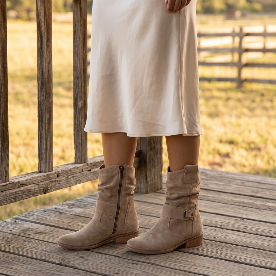 With a slip dress