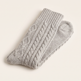 Knit boot socks in Grey, folded pair