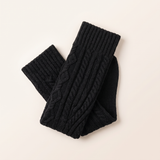 Knit boot socks in Black, folded pair