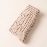 Knit boot socks in Beige, folded pair